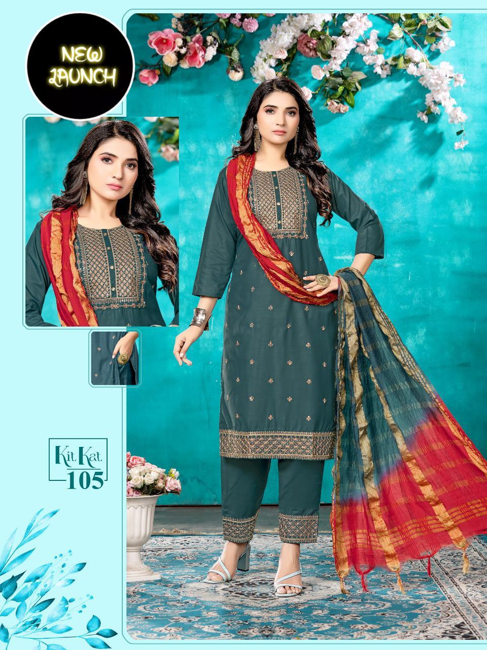 Beauty Fashion Kit Kat 1 Festive Wear Kurti Pant And Dupatta
